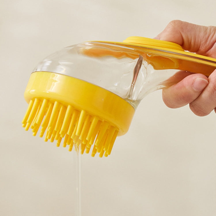 Long Handle Pet Bathing Brush Silicone Dogs Cats Cleaning Massage Brush Grooming Comb, Fine Teeth Yellow, Fine Teeth Blue, Fine Teeth Green, Coarse Teeth Yellow, Coarse Teeth Blue, Coarse Teeth Green