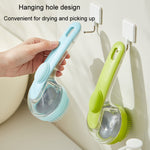 Long Handle Pet Bathing Brush Silicone Dogs Cats Cleaning Massage Brush Grooming Comb, Fine Teeth Yellow, Fine Teeth Blue, Fine Teeth Green, Coarse Teeth Yellow, Coarse Teeth Blue, Coarse Teeth Green