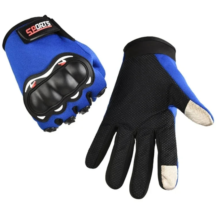 Motorcycle Gloves Men Riding Racing Anti-Slip Hard Shell Outdoor Full Finger Touchscreen Gloves, Average