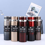 316 Stainless Steel Insulated Mug Large Capacity Vacuum Thermos Outdoor Portable Car Insulated Water Bottle, 800ml, 1000ml