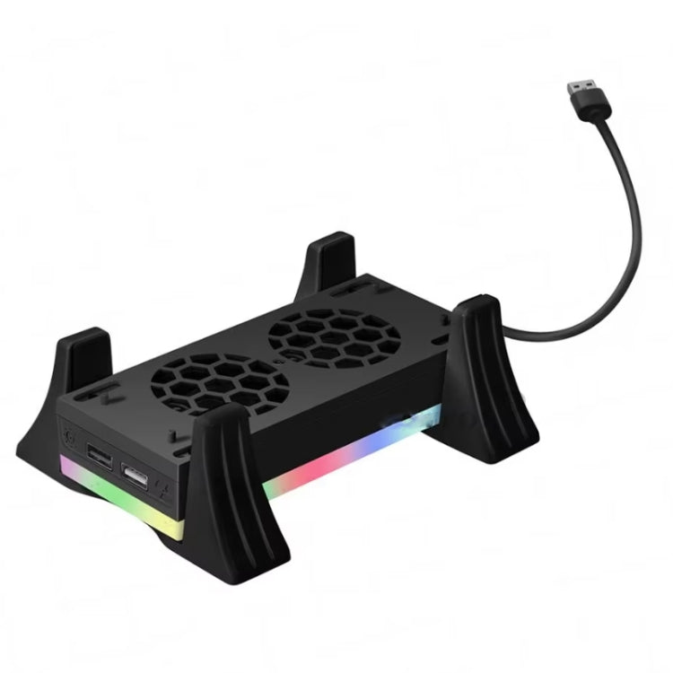Ventilateur de refroidissement pour console Xbox Series S avec bande LED intégrée, blanc et noir.