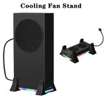 Ventilateur de refroidissement pour console Xbox Series S avec bande LED intégrée, blanc et noir.