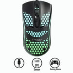 T-WOLF V15 Honeycomb Wired USB Gaming Mouse with RGB Lighting Ergonomic Hollow Design for PC Office Home Use