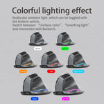 ZELOTES F-26C 8-Keys 2.4G+Bluetooth Dual-Mode LED Display Vertical Grip Wireless Mouse, F-26C