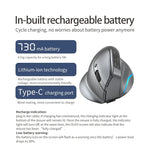 ZELOTES F-26C 8-Keys 2.4G+Bluetooth Dual-Mode LED Display Vertical Grip Wireless Mouse, F-26C