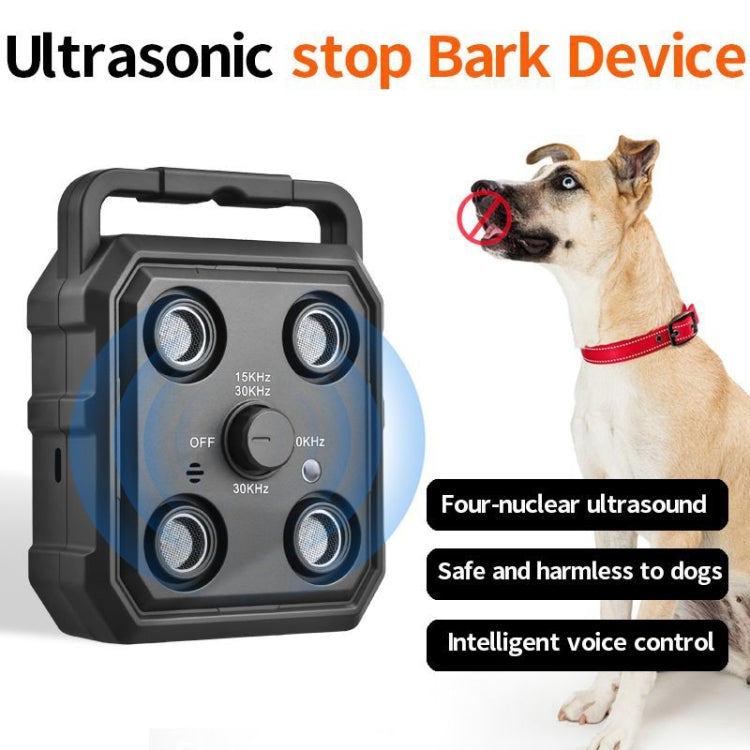 AI Intelligent Recognition Ultrasonic Bark Stopper Portable Dog Training Device Repellent, Black