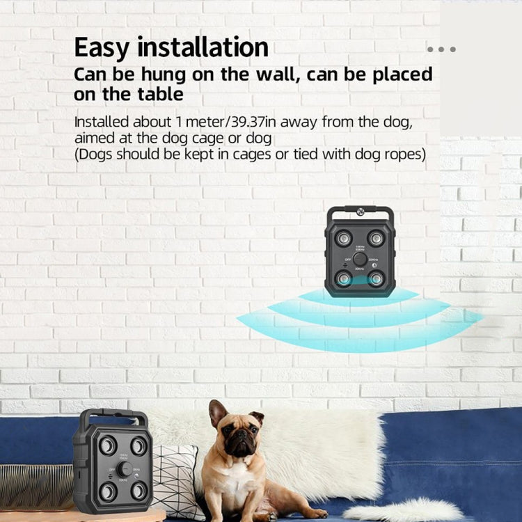 AI Intelligent Recognition Ultrasonic Bark Stopper Portable Dog Training Device Repellent, Black