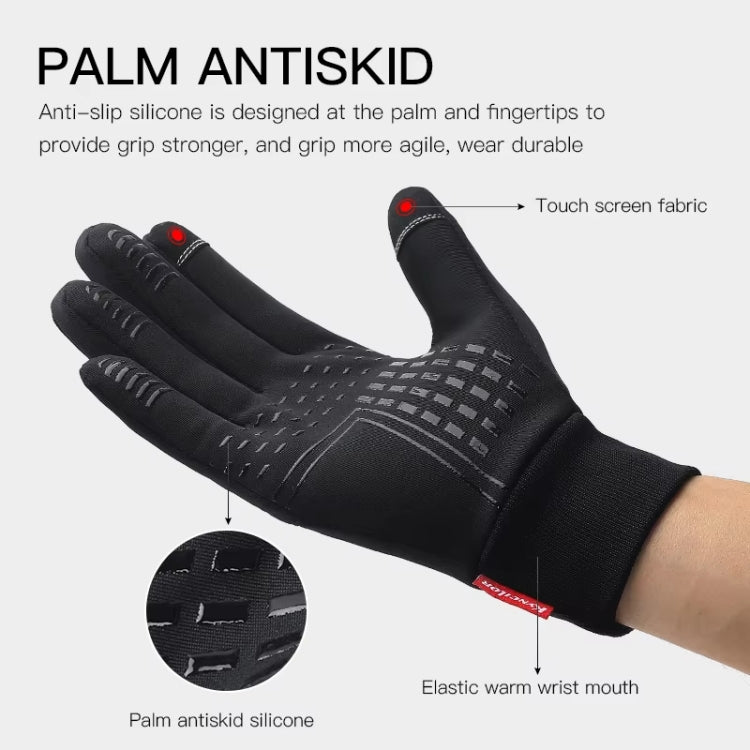 Kyncilor Waterproof Cycling Warm Gloves Two-finger Touch Screen Ultra-soft Velvet Outdoor Gloves, M, L, XL