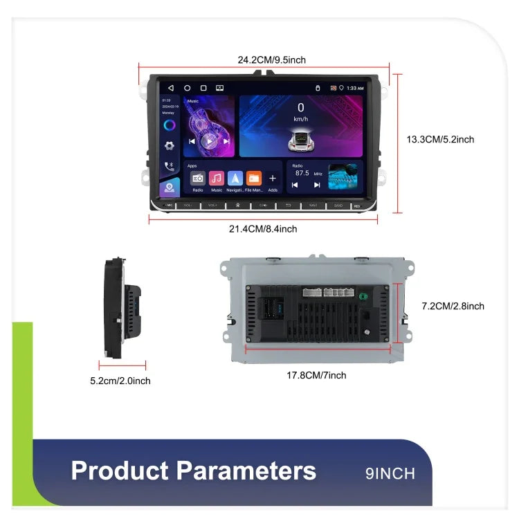 For Volkswagen 4+64G Multimedia Player Android 13 System, 7-inch, 9-inch