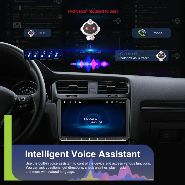 For Volkswagen 4+64G Multimedia Player Android 13 System, 7-inch, 9-inch