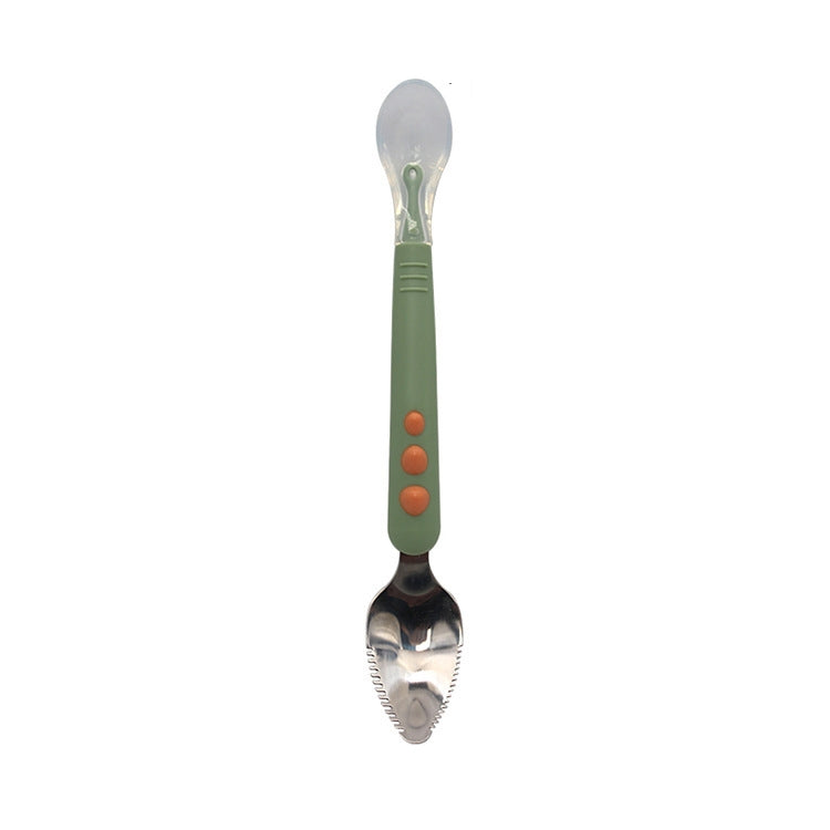 Multi-function Double-head Baby Food Spoon Baby Tableware Fruit Scraper Spoon