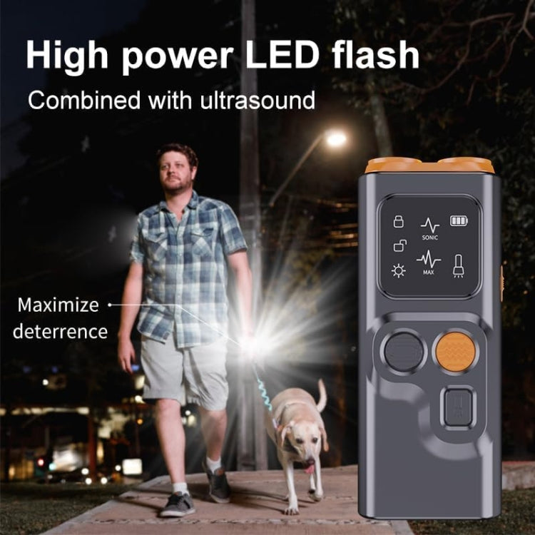 Ultrasonic Dual Head Dog Repeller Bark Stopper With High Power LED Flash Light, P7
