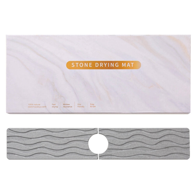 Diatomite Kitchen Water-Absorbent Drying Mat Bathroom Vanity Faucet Countertop Drainage Mat, 40x10cm