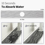 Diatomite Kitchen Water-Absorbent Drying Mat Bathroom Vanity Faucet Countertop Drainage Mat, 40x10cm