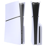 Coque de remplacement amovible pour PS5 Slim, disponible en noir (édition disque), blanc (édition disque), gris (édition disque) et gris (édition numérique).