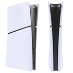 Coque de remplacement amovible pour PS5 Slim, disponible en noir (édition disque), blanc (édition disque), gris (édition disque) et gris (édition numérique).