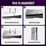 Coque de remplacement amovible pour PS5 Slim, disponible en noir (édition disque), blanc (édition disque), gris (édition disque) et gris (édition numérique).