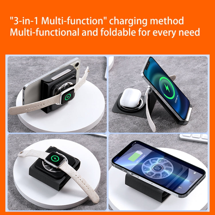 شاحن لاسلكي قابل للطي 3 في 1 Magsafe محمول للشحن السريع اللاسلكي