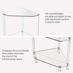 Polygonal 3-Tier Acrylic Wall Corner Table For Living Room Kitchen Bathroom Storage, YX140