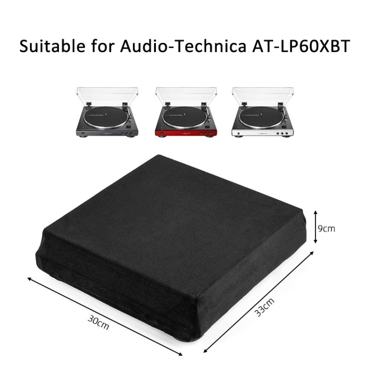 For Audio-Technica AT-LP60XBT Flannel Dust Cover Vinyl Record Player Elastic Band Case, Dust Cover