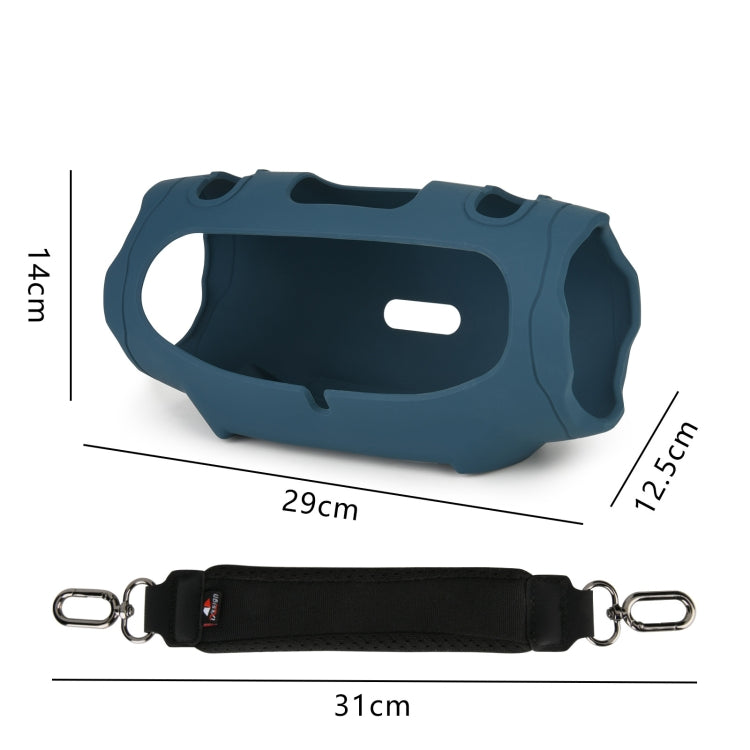 For JBL Xtreme 4 Speaker Silicone Case with Decompression Carrying Strap Portable Protective Shell, With Handle Black, With Handle Blue, With Handle Green