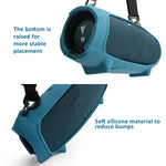 For JBL Charge 5 Speaker Silicone Case with Shoulder Strap Carrying Bag, Silicone Case Black, Silicone Case Blue