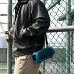 For JBL Charge 5 Speaker Silicone Case with Shoulder Strap Carrying Bag, Silicone Case Black, Silicone Case Blue