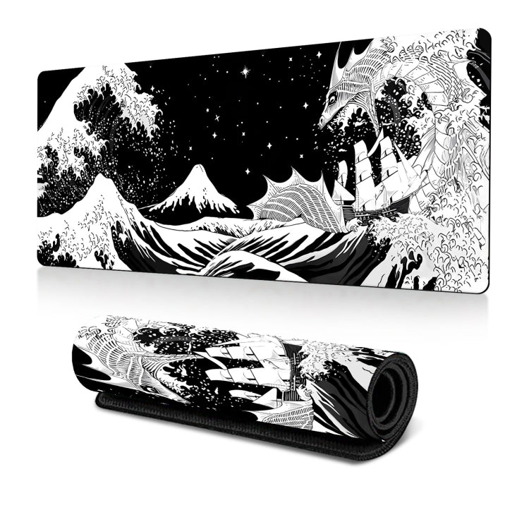 Big Wave Gaming Mouse Pad Non-Slip Rubber Desk Mat, 300x600x2mm, 300x700x3mm, 300x800x2mm, 300x800x3mm, 400x900x2mm, 400x900x3mm
