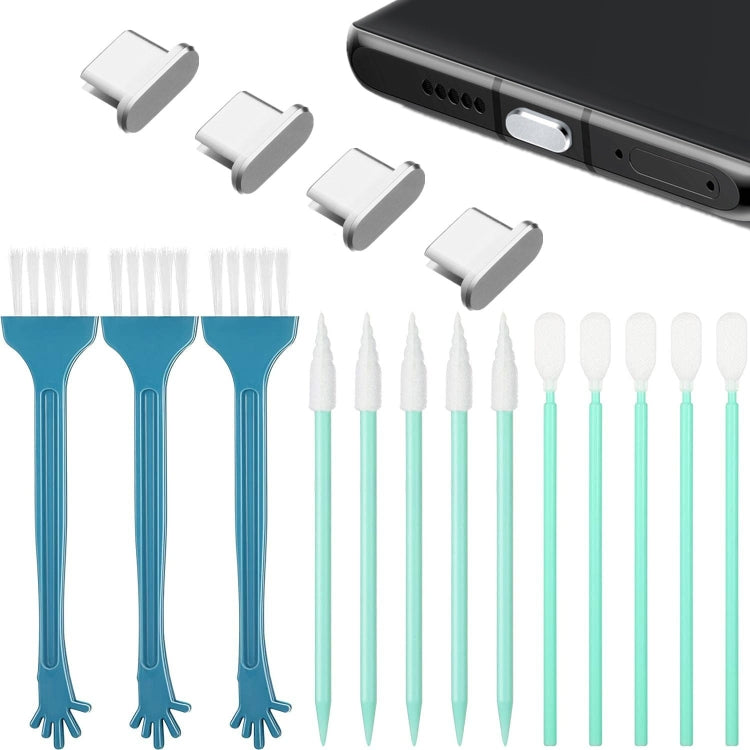 Metal Dust Plug Cleaning Kit For TYPE-C Interface Mobile Phones
