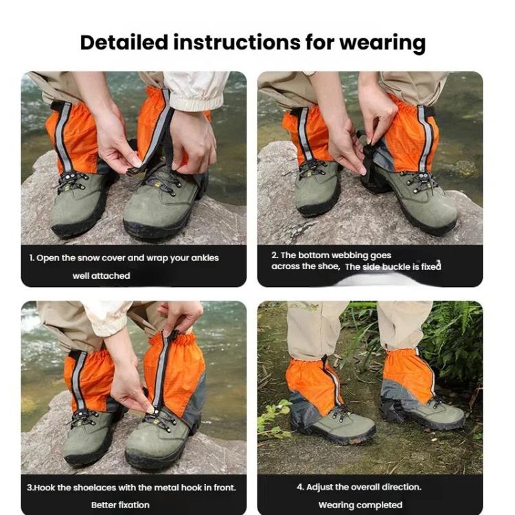 AOTU AT8917 1pair With Reflective Strip Outdoor Mountaineering Hiking Snowproof Footwear Desert Sandproof Shoe Covers