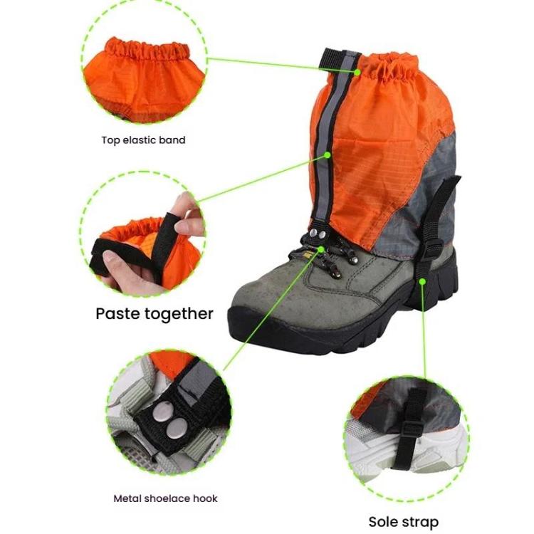AOTU AT8917 1pair With Reflective Strip Outdoor Mountaineering Hiking Snowproof Footwear Desert Sandproof Shoe Covers