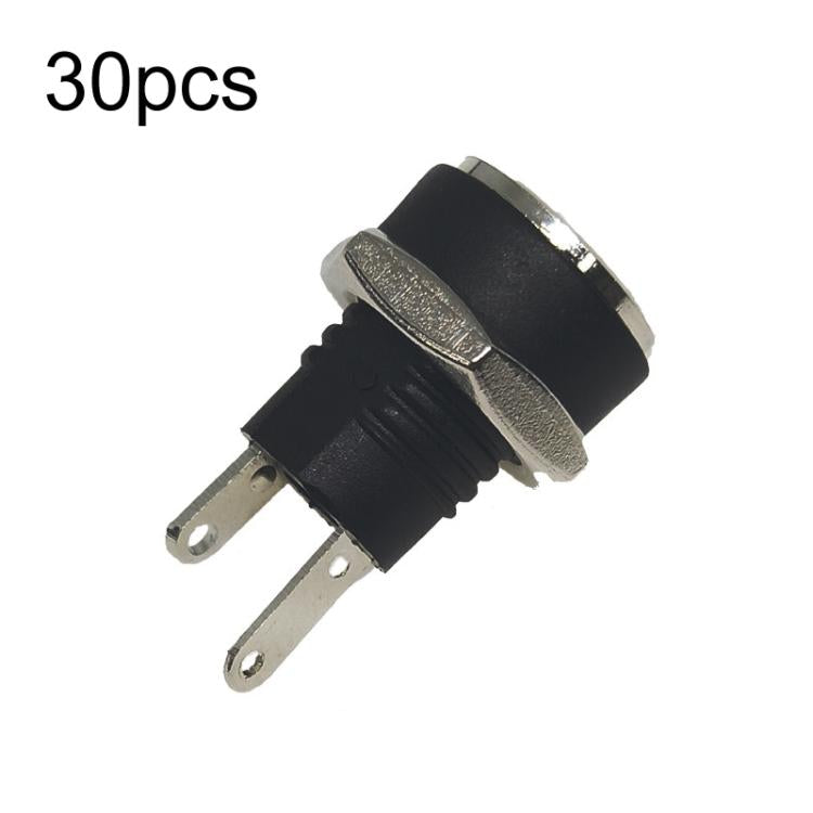 30 قطعة مقبس طاقة أنثى DC لمعدات إلكترونية مع صمولة، DC5.5x2.1MM، نحاس كامل DC5.5x2.1MM، DC5.5x2.5MM، DC3.5x1.3MM