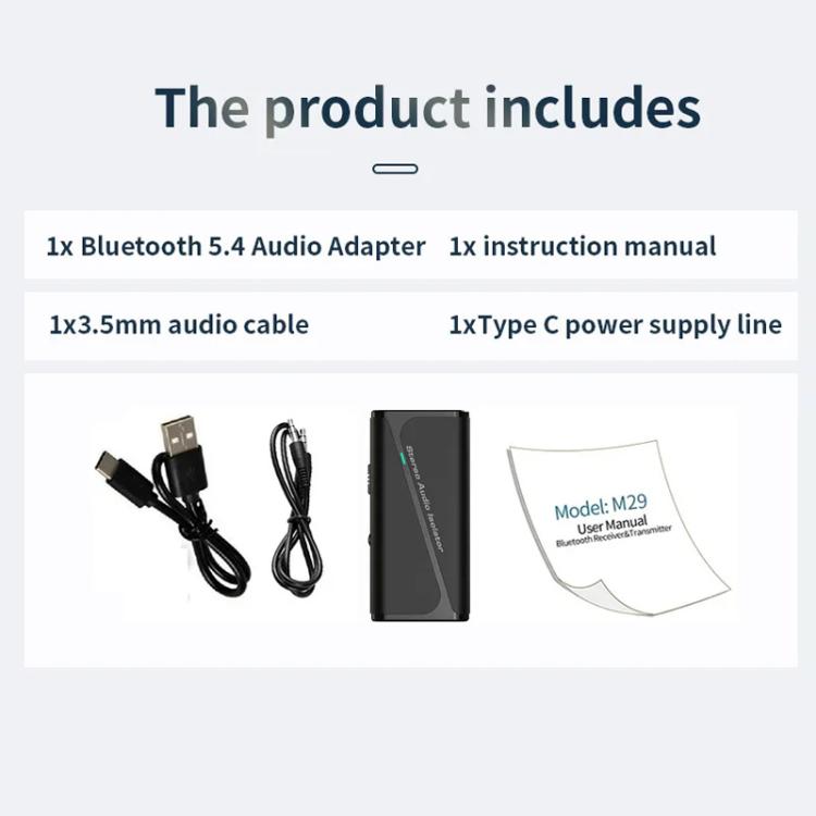 مستقبل عازل أرضي مشترك صوت بلوتوث 5.4، مضاد للتداخل ومخفض للضوضاء، M29