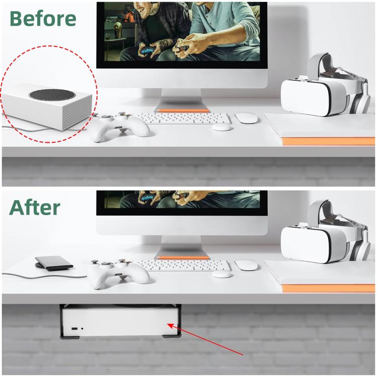 Support de rangement sous bureau pour Xbox One S/X et Xbox 360