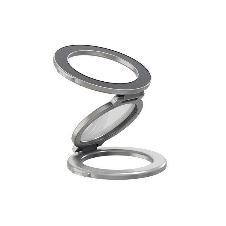 Foldable Double-sided Magnetic Phone Holder Gym Car Universal Stand, Mirror Type Black, Mirror Type Silver