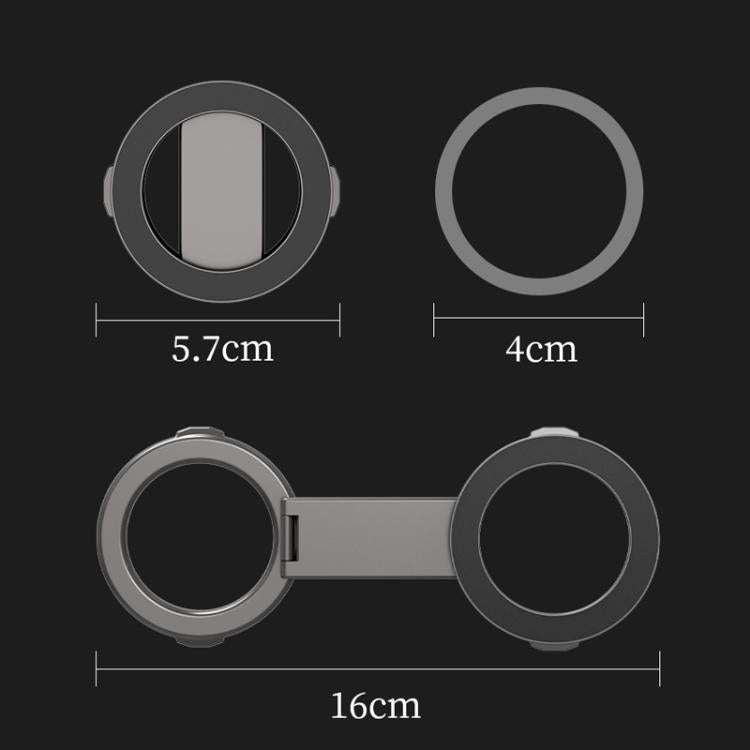 Foldable Double-sided Magnetic Phone Holder Gym Car Universal Stand, Mirror Type Black, Mirror Type Silver