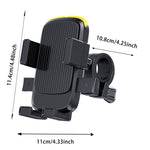 Bicycle and Motorcycle Phone Holder with Hidden Silicone Strap, Handbar, Rearview Mirror