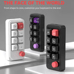 MKESPN 8-Key Wired Hot-Swappable Macro Definition Gaming Mechanical Keyboard With Knob, MKESPN K815A (Black)