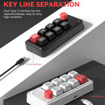MKESPN 8-Key Wired Hot-Swappable Macro Definition Gaming Mechanical Keyboard With Knob, MKESPN K815A (Black)