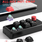 MKESPN 8-Key Wired Hot-Swappable Macro Definition Gaming Mechanical Keyboard With Knob, MKESPN K815A (Black)