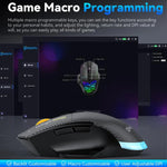 MKESPN W601 Silent Wireless Tri-mode Macro Gaming Mouse Carbon Fiber 12800DPI Bluetooth Mouse