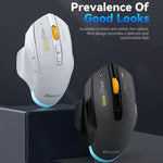 MKESPN W601 Silent Wireless Tri-mode Macro Gaming Mouse Carbon Fiber 12800DPI Bluetooth Mouse