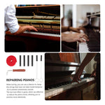 Kit d'outils d'accordage pour piano, butée d'accordage, clé, accessoires pour instruments de musique, noir 8 pièces/kit, bleu 8 pièces/kit, noir 6 pièces/kit, bleu 6 pièces/kit
