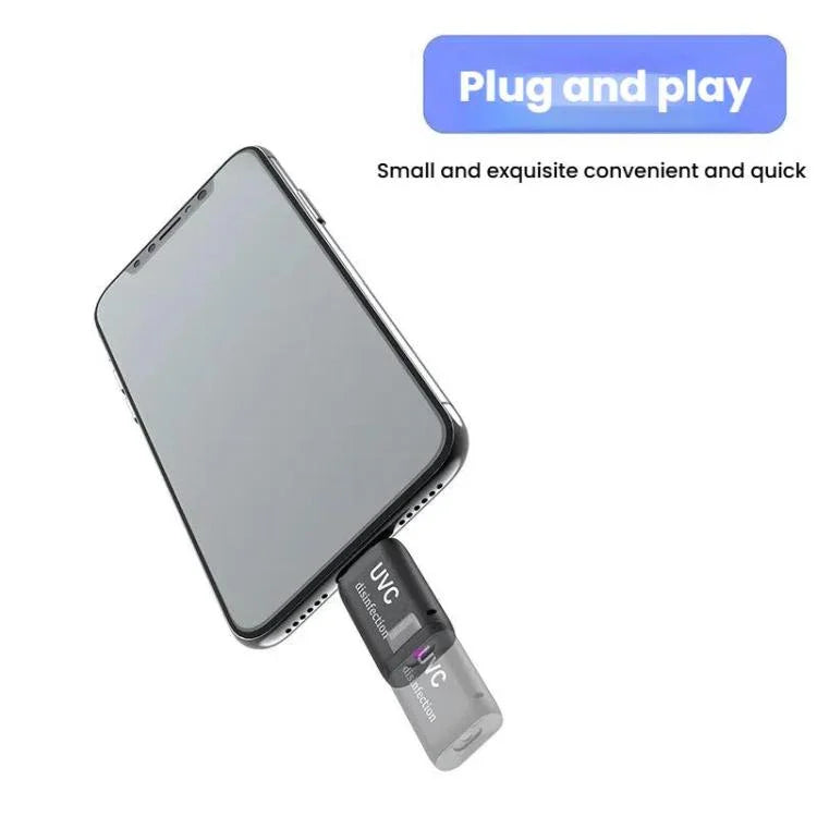 Mini LED Germicidal Light Cell Phone Adapter UVC Sterilization Lamp, Type-C, 8 Pin