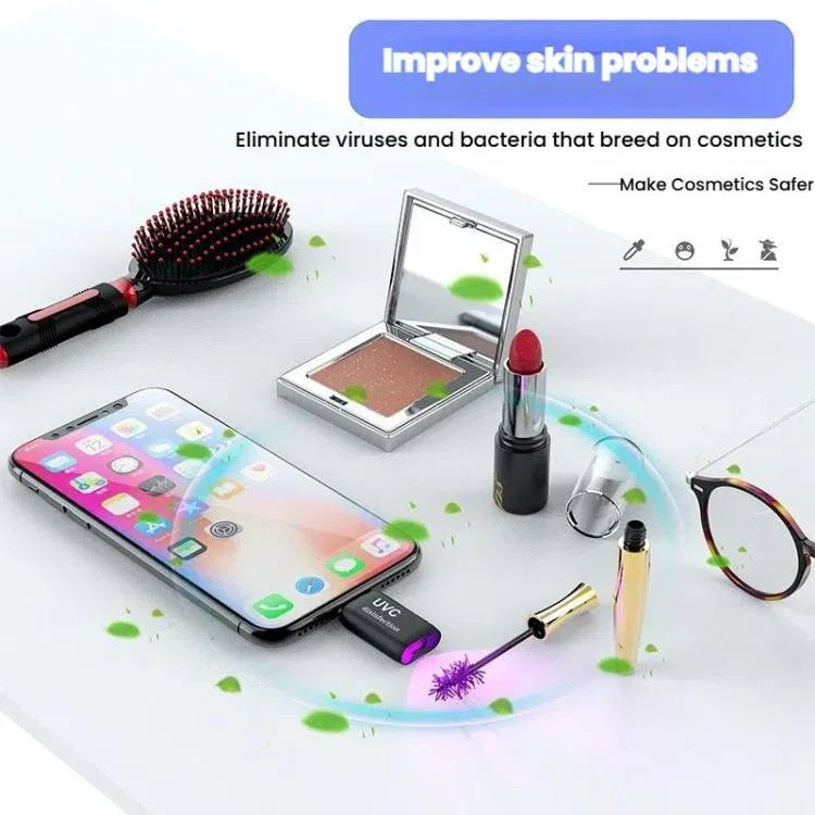 Mini LED Germicidal Light Cell Phone Adapter UVC Sterilization Lamp, Type-C, 8 Pin