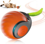 Smart Self Rolling Ball Interactive Cat Toys USB Rechargeable Cat Ball Two Speed Adjustment, TUTU Blue, TUTU Orange