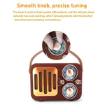 Retro Multifunctional Radio Bluetooth Speaker Handhled Audio Decoration Ornament, Wave Pattern, Horizontal Stripes, Woven Surface, Vertical Grid