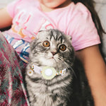 For AirTag 2nd Gen / AirTag 1st Gen Tracker Silicone Cover Small Daisy Pet Collar Dog Collar With Bell And Front Back Film