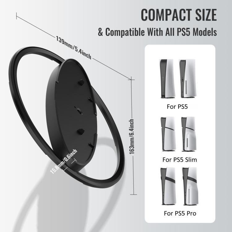 Support vertical de bureau antidérapant pour consoles de jeux PS5 / PS5 Slim / PS5 Pro