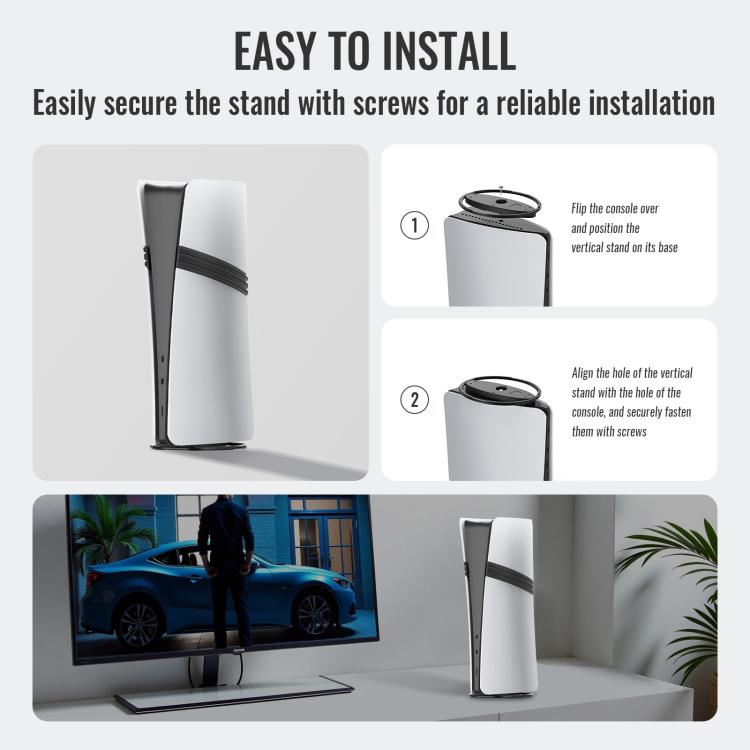 Support vertical de bureau antidérapant pour consoles de jeux PS5 / PS5 Slim / PS5 Pro